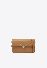 Prada Mini Triangle Logo Leather Shoulder Bag Caramel 1BD386OTONZV/R_PRADA-F04N5