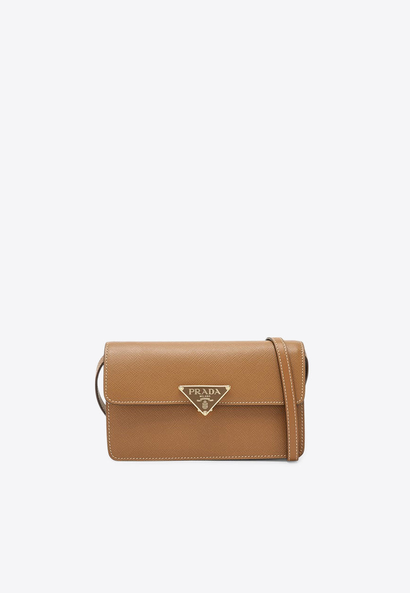 Prada Mini Triangle Logo Leather Shoulder Bag Caramel 1BD386OTONZV/R_PRADA-F04N5