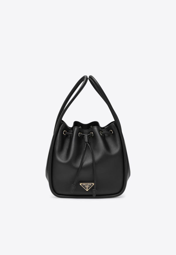 Prada Mini Darling Leather Bucket Bag Black 1BE087OVO2CYS/R_PRADA-F0002