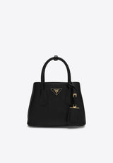 Prada Mini Double Saffiano Leather Tote Bag Black 1BG443XOO2A4A/P_PRADA-F0002