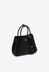 Prada Mini Double Saffiano Leather Tote Bag Black 1BG443XOO2A4A/P_PRADA-F0002