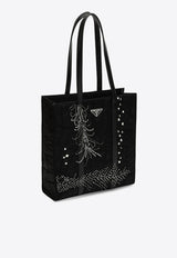 Prada Medium Re-Nylon Embellished Tote Bag Black 1BG459OO22CZM/O_PRADA-F0002