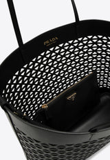 Prada Large Perforated Leather Tote Bag Black 1BG503OOO2CY4/O_PRADA-F0002