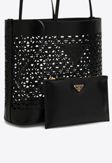 Prada Large Perforated Leather Tote Bag Black 1BG503OOO2CY4/O_PRADA-F0002