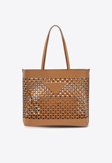 Prada Large Perforated Leather Tote Bag Brown 1BG503OOO2CY4/O_PRADA-F0018