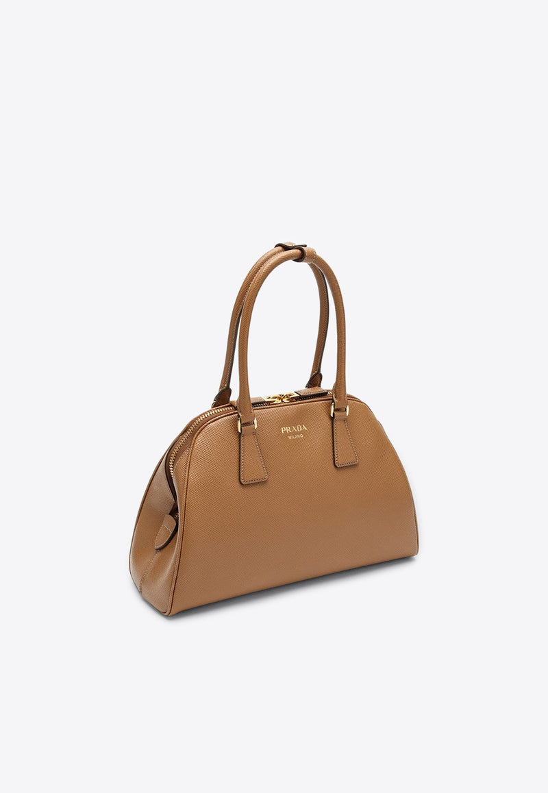 Prada Medium Saffiano Leather Top Handle Bag Caramel 1BG537MOM2A4A/P_PRADA-F03BH