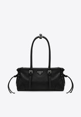 Prada Medium Bonnie Calf Leather Shoulder Bag Black 1BG628OOO2HF2/S_PRADA-F0002
