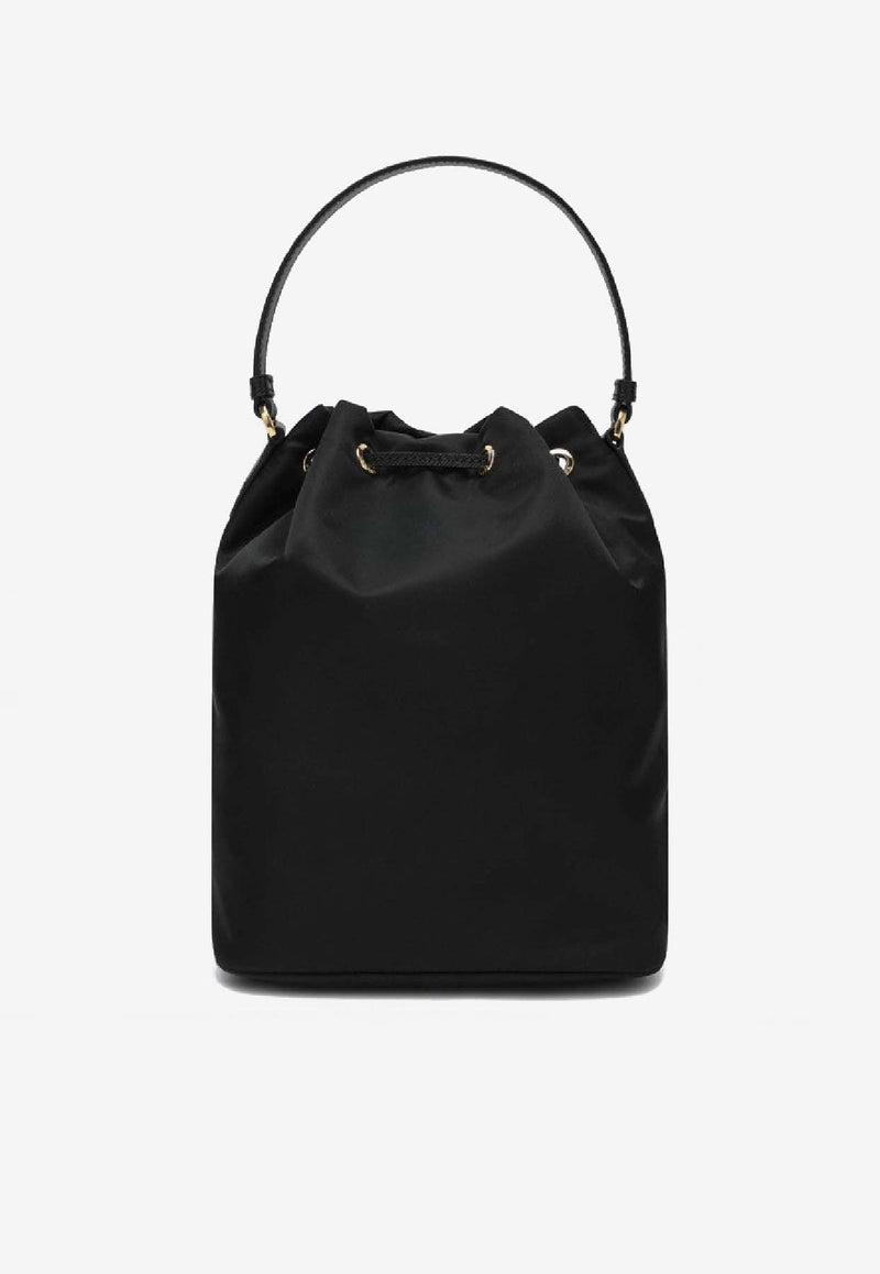 Prada Duet Re-Nylon Logo Bucket Bag Black 1BH038UOPRV44/S_PRADA-F0002