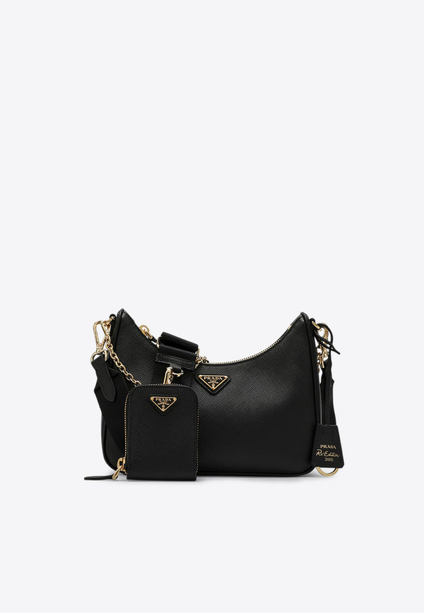 Prada Re-Edition 2005 Leather Crossbody Bag Black 1BH204V2PNZV/S_PRADA-F0632