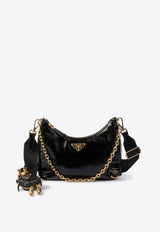 Prada Re-Edition 2005 Patent Naplak Shoulder Bag Black 1BH204WRS2DNT/Q_PRADA-F0002