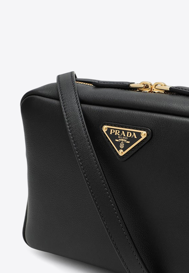 Prada Triangle Logo Leather Camera Bag Black 1BH216RVO2CYS/P_PRADA-F0ES7