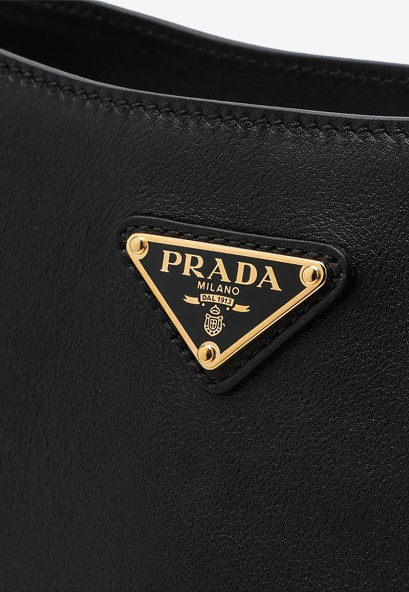 Prada Triangle Logo Leather Crossbody Bag Black 1BH219RVO2CYS/P_PRADA-F0ES7