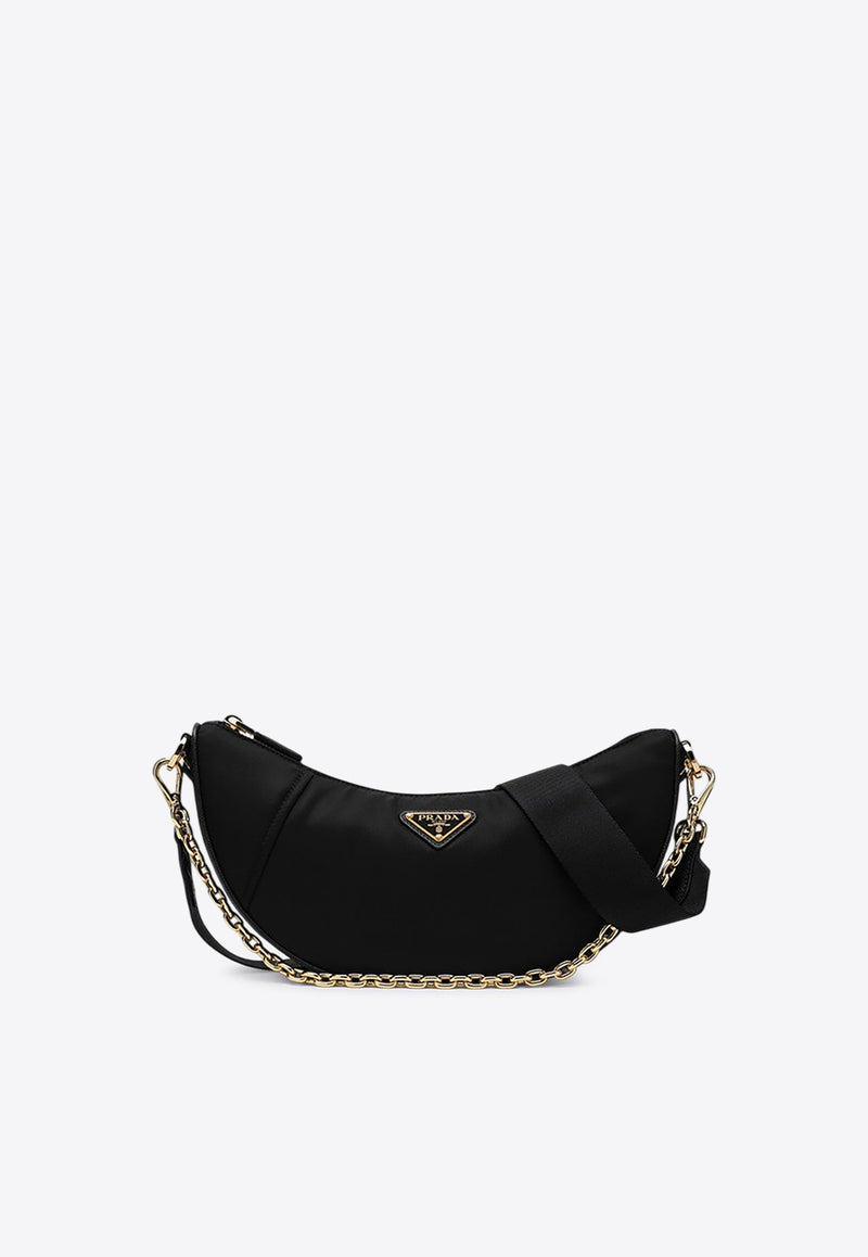 Prada Demi-Lune Shoulder Bag Black 1BH222NOOR064/R_PRADA-F0002