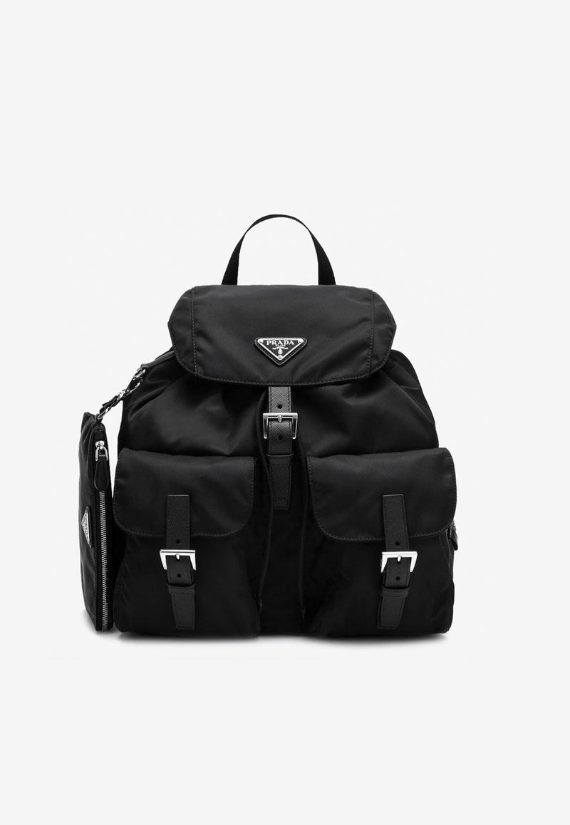 Prada Re-Nylon and Saffiano Leather Backpack with Pouch Black 1BZ811OTORV44/Q_PRADA-F0002