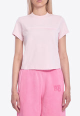 Alexander Wang Logo Print Shrunken T-shirt Pink 1CC3251103--680