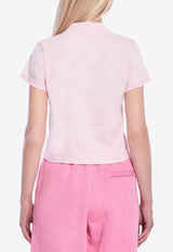 Alexander Wang Logo Print Shrunken T-shirt Pink 1CC3251103--680