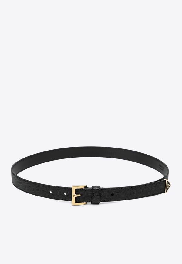 Prada Saffiano Leather Belt Black 1CC618053/R_PRADA-F0002