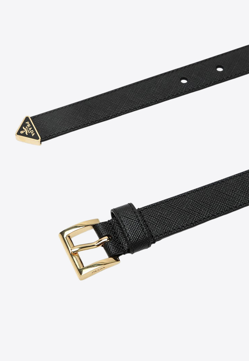 Prada Saffiano Leather Belt Black 1CC618053/R_PRADA-F0002