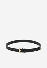 Prada Logo Engraved Leather Belt Black 1CC618053/S_PRADA-F0002