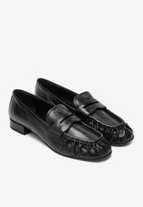 Prada Ruched Leather Penny Loafers Black 1D175O020007/R_PRADA-F0002
