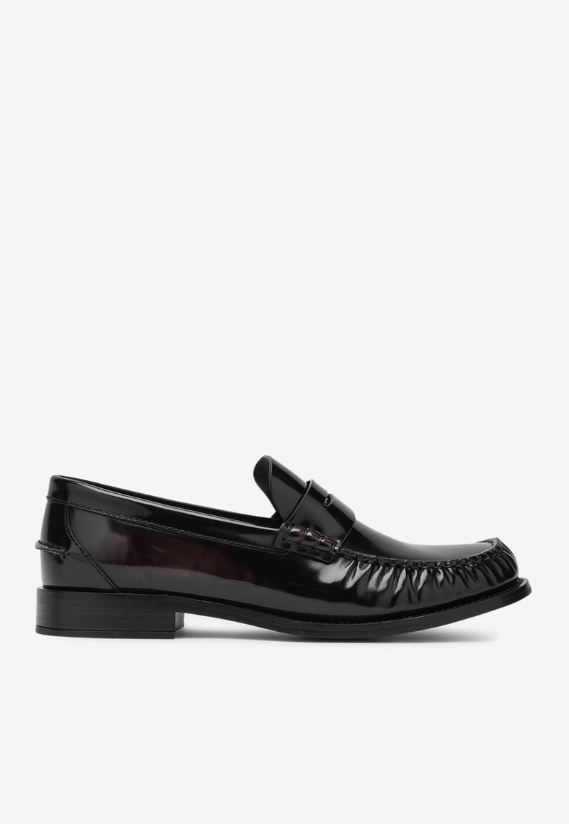 Prada Polished Leather Loafers Dark Brown 1D199O020P39/R_PRADA-F0397