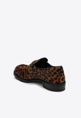 Prada Leopard Print Pony-Effect Loafers Brown 1D329NDG25XRY/P_PRADA-F0151