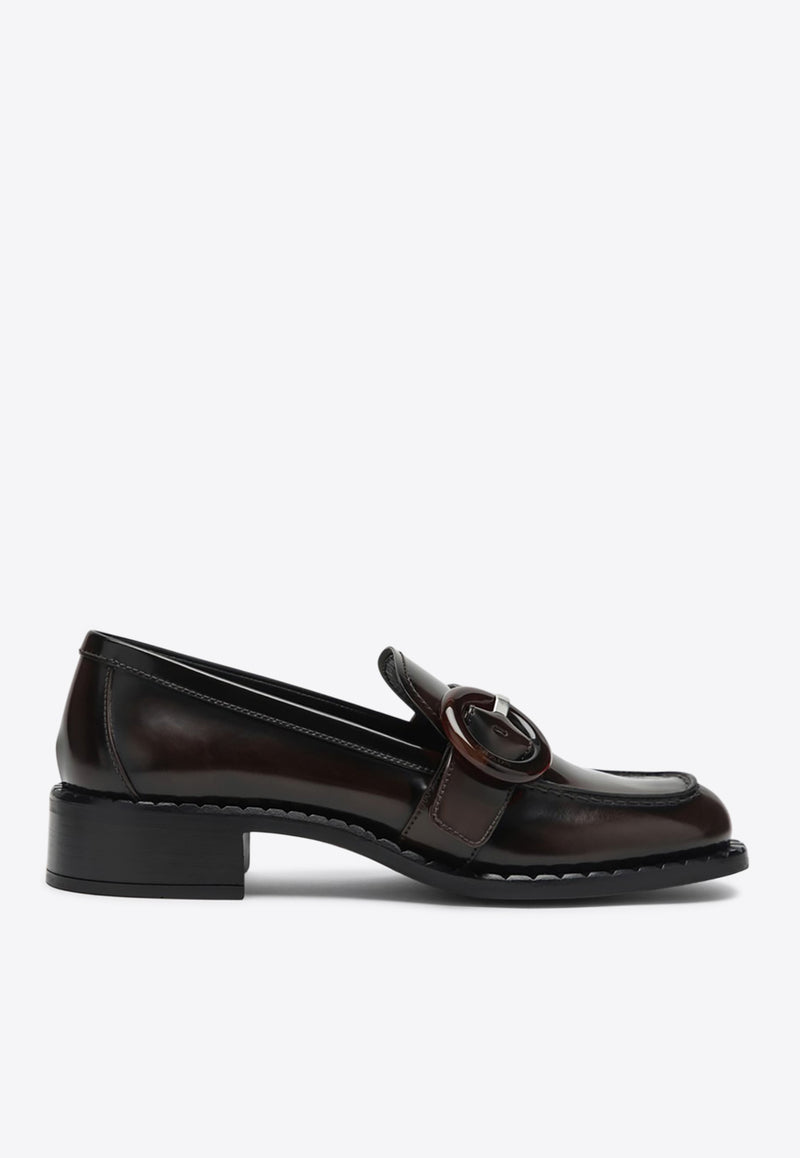 Prada Brushed Leather Loafers Brown 1D979N035P39/Q_PRADA-F0038
