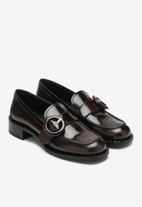 Prada Brushed Leather Loafers Brown 1D979N035P39/Q_PRADA-F0038