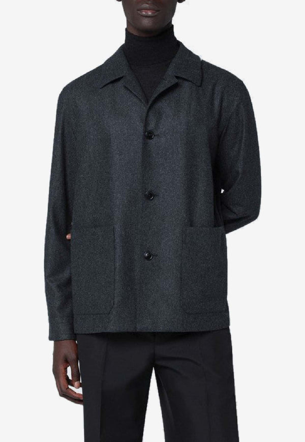 ZEGNA Wool Buttoned Overshirt Gray 1DHAQ0231C01A2/R_ZEGNA-231C01A2