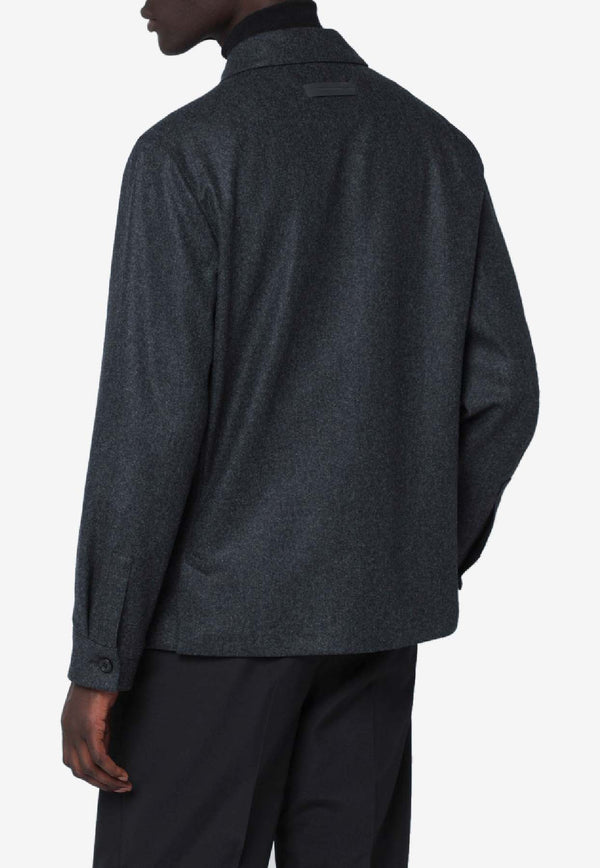 ZEGNA Wool Buttoned Overshirt Gray 1DHAQ0231C01A2/R_ZEGNA-231C01A2