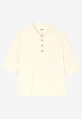 ba&sh Jimeo Cropped T-shirt Ecru 1E25JIME_ECRU