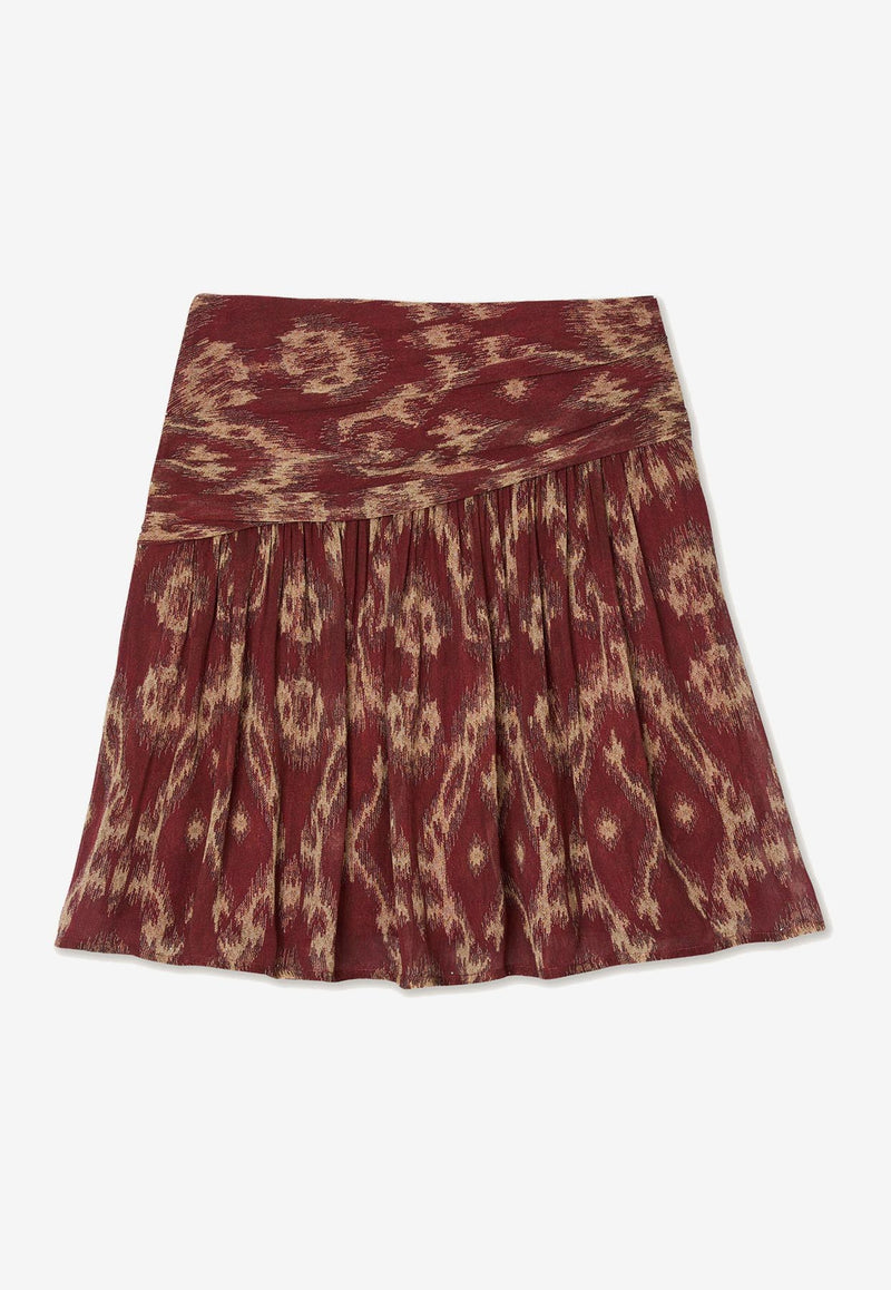 ba&sh Mina Printed Mini Skirt Burnt 1E25MINA_BRICK
