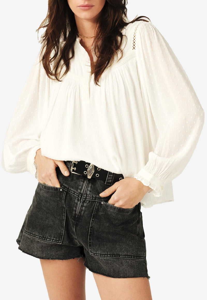ba&sh Pintor Draped Blouse Ecru 1E25PINT_ECRU