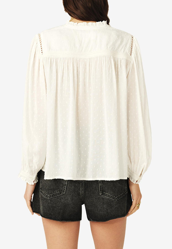 ba&sh Pintor Draped Blouse Ecru 1E25PINT_ECRU