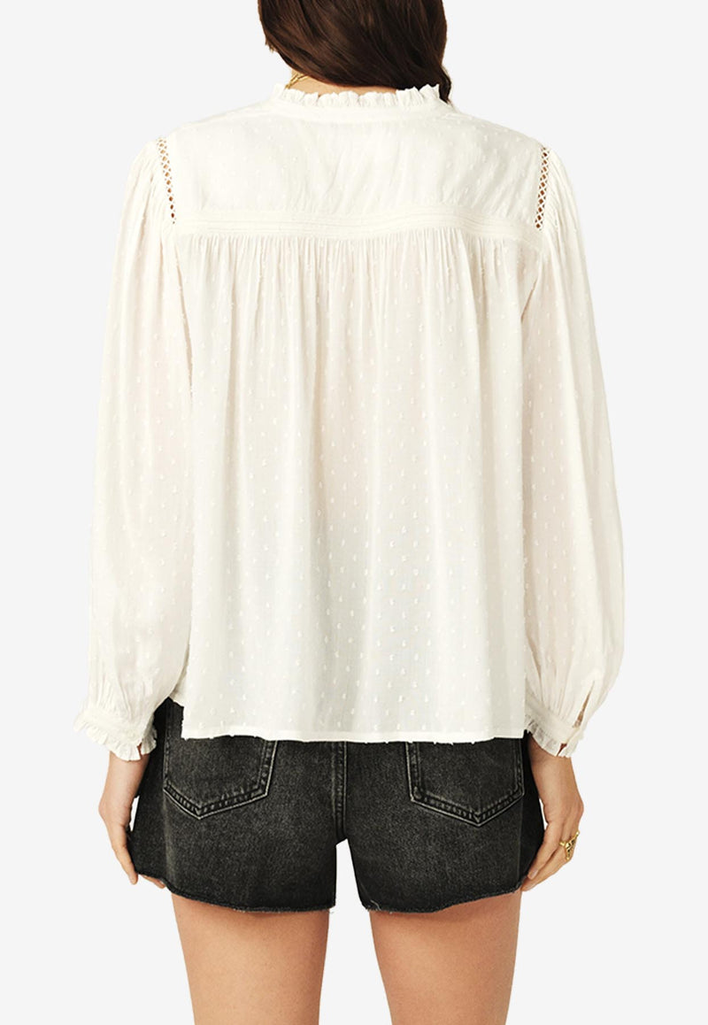 ba&sh Pintor Draped Blouse Ecru 1E25PINT_ECRU