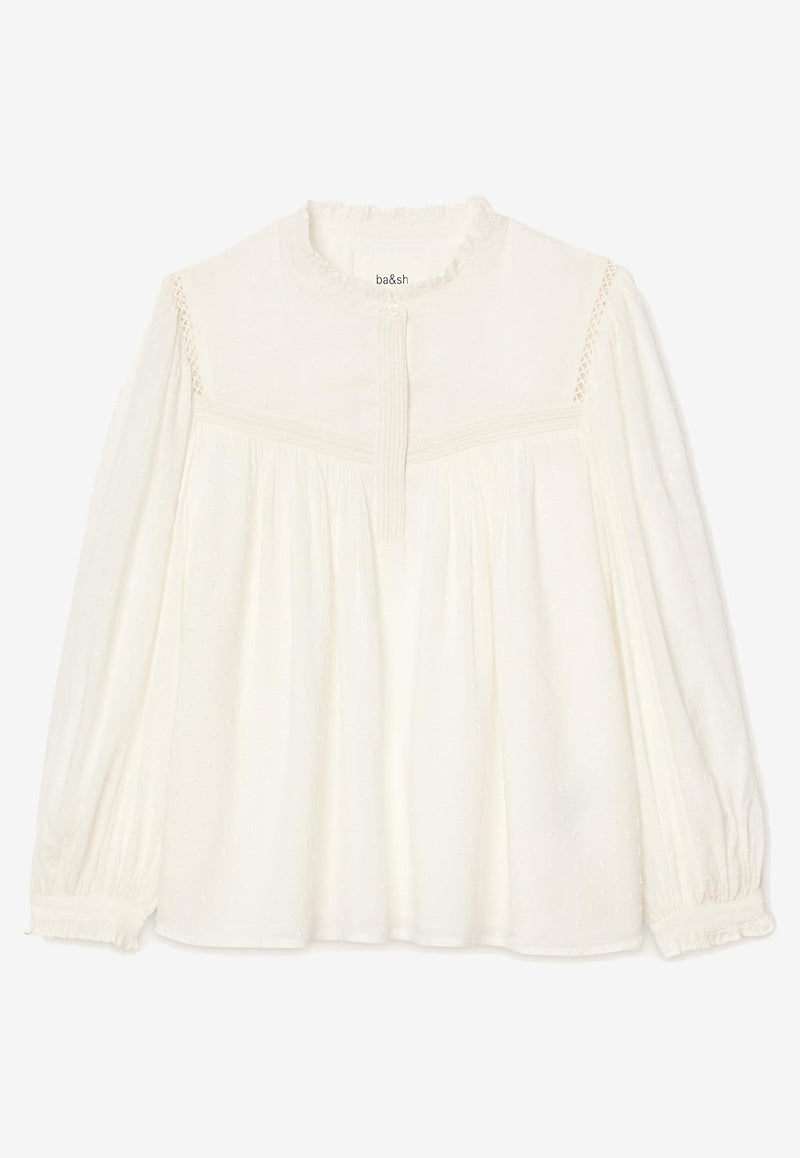 ba&sh Pintor Draped Blouse Ecru 1E25PINT_ECRU
