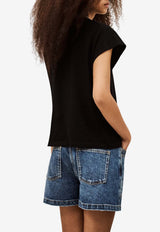 ba&sh Allia Asymmetric T-shirt Black 1E26ALLI_BLACK