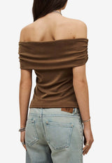 ba&sh Bene Off-Shoulder Top Brown 1E26BENE_BRONZE