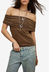 ba&sh Bene Off-Shoulder Top Brown 1E26BENE_BRONZE