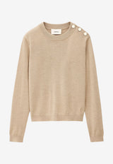 ba&sh Byleil Knitted Wool Sweater Beige 1E26BYLE_BEIGE