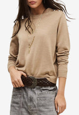 ba&sh Byleil Knitted Wool Sweater Beige 1E26BYLE_BEIGE