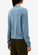 ba&sh Byleil Knitted Wool Sweater Blue 1E26BYLE_BLUE