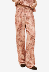 ba&sh Carrina Python Print Straight-Leg Pants Pink 1E26CARR_ROSE