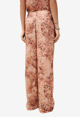 ba&sh Carrina Python Print Straight-Leg Pants Pink 1E26CARR_ROSE