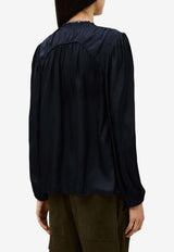 ba&sh Cesira V-neck Blouse Navy 1E26CESI_NAVY