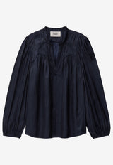 ba&sh Cesira V-neck Blouse Navy 1E26CESI_NAVY