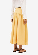 ba&sh Donia Tie-Waist Midi Skirt Yellow 1E26DONI_LIGHT YELL