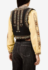 ba&sh Fosca Cropped Embroidered Vest Multicolor 1E26FOSC_MULTI COLO