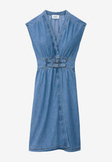 ba&sh Love Denim Midi Dress Light Blue 1E26LOVE_LIGHT BLUE
