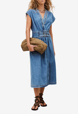 ba&sh Love Denim Midi Dress Light Blue 1E26LOVE_LIGHT BLUE
